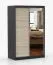 Armoire penderie à portes coulissantes Rudawy 06 | 200 x 120 x 61 cm | Chêne Sonoma / Noir | Avec miroir
