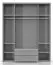 Armoire à portes battantes / armoire avec cadre LED Siumu 29, Couleur : Blanc / Blanc brillant - 226 x 187 x 60 cm (H x L x P)