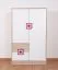 Commode chambre enfant Fabian 07 | 130 x 80 x 40 cm | Chêne clair, blanc et rose