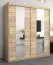 Armoire à portes coulissantes / Penderie Polos 04 avec miroir, Couleur : Chêne de Sonoma - Dimensions : 200 x 180 x 62 cm (H x L x P)