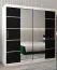 200 cm de large Armoire à portes coulissantes avec 2 portes | 10 casiers | 2 tringles à vêtements | Couleur: Blanc / Noir Abbildung