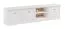 Meuble TV Torsakala 04 en blanc opale, 51 x 206 x 40 cm, ABS protection des bords, 3 portes, 6 compartiments fonctionnels, 2 compartiments ouverts pour le rangement, Poignées en métal