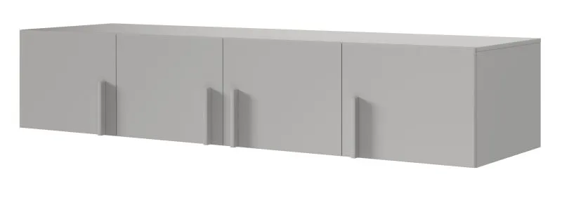 Rehausse pour armoire Edegem 01 / 200 x 61 x 40 cm / Couleur : Gris platine / 4 portes / 3 compartiments / Chants ABS