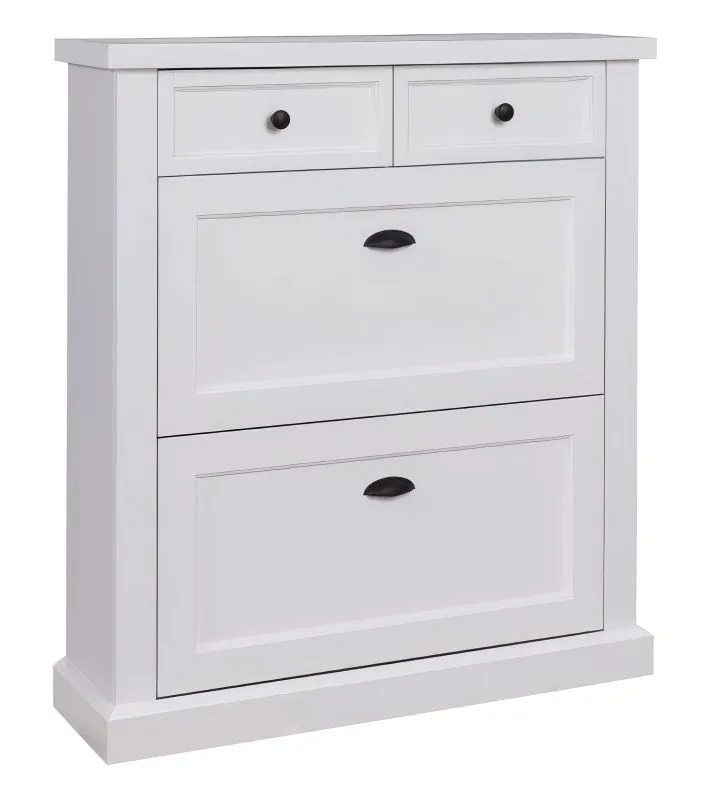 Armoire à chaussures "Veternik" 01, Couleur : Blanc - Dimensions : 110 x 98 x 28 cm (h x l x p)