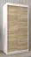 Armoire à portes coulissantes / Penderie Jan 01A, Couleur : Blanc mat / Chêne de Sonoma - Dimensions : 200 x 100 x 62 cm ( H x L x P)