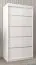 Armoire à portes coulissantes / Penderie Jan 01A, Couleur : Blanc mat - Dimensions : 200 x 100 x 62 cm ( h x l x p)