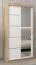 Armoire à portes coulissantes / Penderie Jan 01B avec miroir, Couleur : Chêne de Sonoma / Blanc mat - Dimensions : 200 x 100 x 62 cm ( H x L x P)