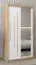 Armoire à portes coulissantes / Penderie avec miroir Tomlis 01B, Couleur : Chêne de Sonoma / Blanc mat - Dimensions : 200 x 100 x 62 cm (H x L x P)