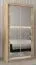 Armoire à portes coulissantes / Penderie Bisaurin 1D avec miroir, Couleur : Chêne de Sonoma - Dimensions : 200 x 100 x 62 cm ( H x L x P)
