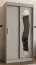 Armoire à portes coulissantes / Penderie Lagginhorn 04, couleur : cachemire, largeur 1 mètre, deux tringles à vêtements, cinq casiers, rails en aluminium, une porte à miroir