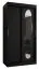 Armoire penderie Lagginhorn 03 noir | 1 porte miroir coulissante | 5 compartiments | 2 tringles | 100 cm
