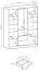 Armoire avec grand espace de rangement Leeds 13, Couleur : Chêne Artisan - Dimensions : 200 x 155 x 51 cm (H x L x P)