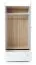Armoire Asbeek 01, chêne / blanc, 195 x 90 x 50 cm, avec 2 portes, 1 tiroir et 1 tringle à vêtements, armoire de chambre d'enfant, chants ABS
