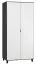 Chambre à coucher - Armoire avec LED, Couleur: Noir / Blanc - Dimensions: 195 x 93 x 57 cm (H x L x P) Abbildung