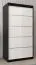 100 cm de large Armoire à portes coulissantes avec 2 portes | 5 casiers | 2 tringles à vêtements | Couleur : Blanc / Noir Abbildung