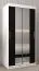 100 cm de large Armoire à portes coulissantes avec 2 portes | 5 casiers | 2 tringles à vêtements | Couleur : Blanc / Noir Abbildung