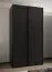 Armoire / Armoire à portes coulissantes | 245,5 x 140 x 64 cm | 2 tringles à vêtements | 2 portes coulissantes | Fermeture en douceur | 6 compartiments | 6 étagères | Couleur : noir