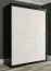 Armoire noble avec aspect marbre Etna 34, Couleur : Noir mat / Marbre blanc - Dimensions : 200 x 150 x 62 cm (h x l x p), avec grand espace de rangement