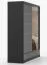 Armoire à portes coulissantes / Penderie avec miroir / 218 x 203 x 61 cm / Gris / Noir / Lusatian 23 / 2 portes / 3 tiroirs / 12 compartiments / Bicolore