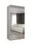 Armoire / Penderie à portes battantes d'une largeur de 1 mètre Korab 115, Couleur : Blanc, fonction Soft-Close, Poignées : Or, un compartiment, une tringle à vêtements