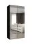 Armoire à portes battantes Korab 118 | 2 portes miroir | 1 mètre de large | Noir & poignées dorées | Soft-Close