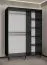 Armoire moderne avec deux barres de penderie Jotunheimen 126, couleur : noir - dimensions : 208 x 150,5 x 62 cm (h x l x p)
