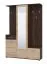 Vestiaire avec miroir Cupria 01, Couleur : Chêne de Sonoma / Chêne de Sonoma Foncé, cinq patères, un tiroir, 10 compartiments, Dimensions : 197,5 x 133,5 x 33 cm