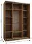Armoire / Armoire à portes coulissantes | 245,5 x 160 x 64 cm | Fermeture en douceur | 2 tringles à vêtements | 11 compartiments | Couleur : noir | 2 portes coulissantes | Miroir