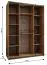 Armoire / Armoire à portes coulissantes | 245,5 x 160 x 64 cm | Fermeture en douceur | 2 tringles à vêtements | 11 compartiments | Couleur : noir | 2 portes coulissantes | Miroir