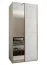 Penderie / armoire à portes coulissantes / Miroir / Soft-Close / 245,5 x 110 x 64 cm / 2 tringles à vêtements / 2 portes coulissantes / Couleur : blanc / 6 compartiments