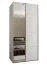 Penderie / Armoire à portes coulissantes / 245,5 x 120 x 64 cm / 6 compartiments / miroir / 2 tringles à vêtements / Couleur : Blanc / 2 portes coulissantes / Soft-Close