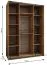 Armoire / Armoire à portes coulissantes | 11 compartiments | 245,5 x 170 x 64 cm | 2 portes coulissantes | 2 tringles à vêtements | Miroir | Couleur : noir | Fermeture en douceur