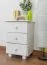 Table de chevet en pin massif blanc laqué 006 | 60 x 43 x 33 cm | 3 tiroirs spacieux