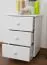 Table de chevet en pin massif blanc laqué 006 | 60 x 43 x 33 cm | 3 tiroirs spacieux
