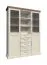 Vitrine Badile 05, Couleur : Pin blanc / Brun - 187 x 127 x 39 cm (h x l x p)