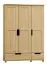 Armoire / armoire à portes battantes en bois de pin massif naturel 009 - Dimensions 190 x 133 x 60 cm (H x L x P)