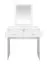 Coiffeuse Collegedale 01, Couleur : Blanc - Dimensions : 140 x 80 x 40 cm (h x l x p), avec 2 tiroirs et miroir