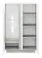 Vitrine Antioch 04, couleur : blanc brillant / gris clair - Dimensions : 141 x 92 x 40 cm (h x l x p), avec 2 portes et 8 compartiments
