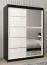 120 cm de large Armoire à portes coulissantes avec 2 portes | 5 casiers | 2 tringles à vêtements | Couleur: Blanc / Noir Abbildung