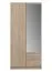 Armoire | 2 portes battantes | 2 tiroirs | 1 casier | avec tringle à vêtements | 100 cm de large | Couleur: Chêne Sonoma  Abbildung