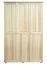 Armoire | 3 portes battantes | 5 casiers | avec tringle à vêtements | 135 cm de large | Bois massif | Couleur: Naturel Abbildung