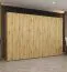 Armoire 3m Korab 46 | 4 compartiments | 6 portes soft-close | Chêne Artisan | Poignées couleur cachemire