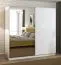 Armoire à portes coulissantes avec miroir Palanka 01 | Blanc & Blanc Brillant | 2 tringles | 10 compartiments | 210 x 217 x 62,5 cm