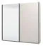 Armoire penderie à portes coulissantes Krupa 01 | Finition cachemire | 2,2 m de large | Porte miroir | Bords ABS