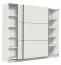 Armoire large à portes coulissantes / Penderie Kule 07, Couleur : Blanc, deux tringles à vêtements, 10 compartiments, bonne finition, dimensions : 210 x 217 x 62,5 cm