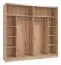 Armoire penderie 2 portes coulissantes avec miroir Palanka 06 | Blanc brillant & chêne Artisan | 210 x 217 x 62,5 cm