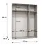 Armoire à portes battantes / Penderie / 1 porte miroir / Couleur : Blanc / 2 compartiments / Poignées : Or / 2 tringles à vêtements / Soft-Close / Dimensions : 150 x 52 x 202 cm