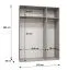 Armoire de chambre à coucher avec miroir / Couleur : Cachemire / Fonction Soft-Close / Poignées : Noir / Dimensions : 150 x 52 x 202 cm / 2 compartiments / Penderie / ABS / 2 tringles à vêtements