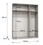 Armoire à portes battantes avec deux tringles à vêtements Korab 77, Couleur : Cachemire, deux compartiments, largeur 1,5 m, Poignées : Or, fonction soft-close, une porte miroir