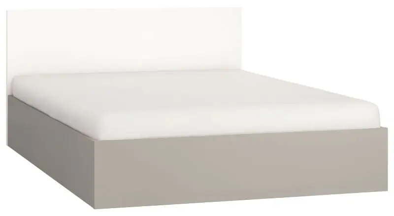 Lit double Bellaco 24 avec sommier à lattes, couleur : gris / blanc - Surface de couchage : 140 x 200 cm (l x L)
